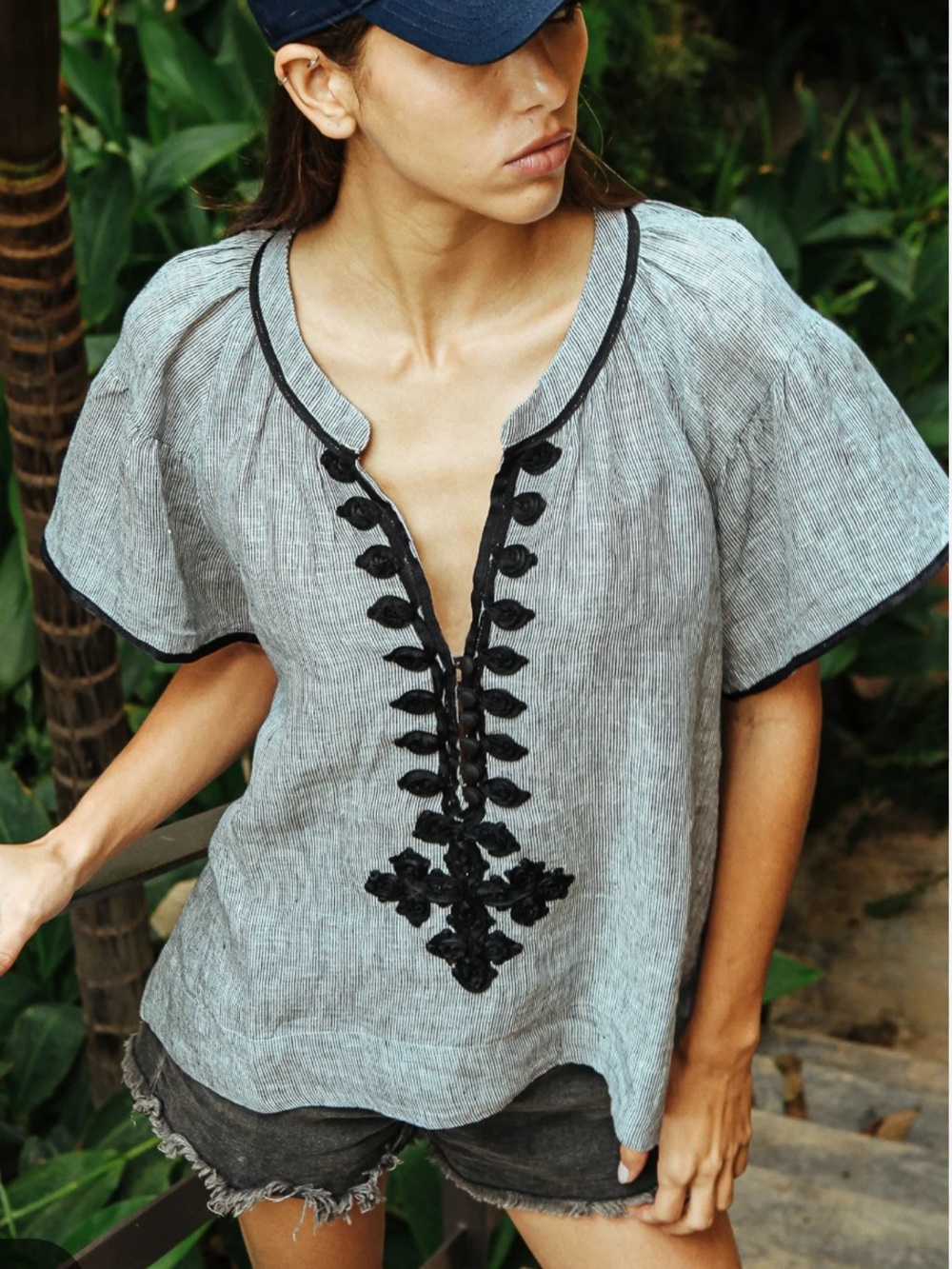 Rose and Rose Flutter Sleeve Top
